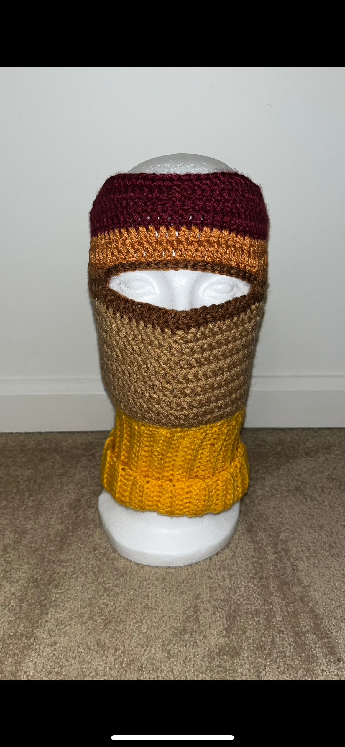 Crochet hat mask for dreads/ high ponytails/ puffs